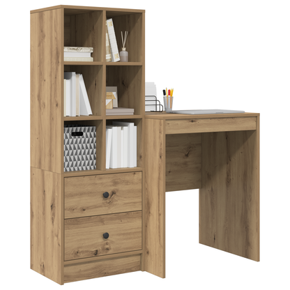 vidaXL Schreibtisch mit Schubladen 2 pcs Artisan-Eiche