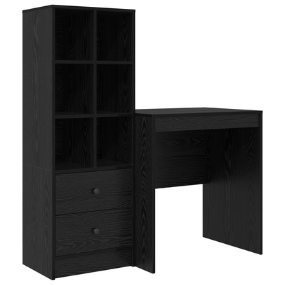 vidaXL Schreibtisch mit Schubladen 2 pcs Schwarz Eichen-Optik