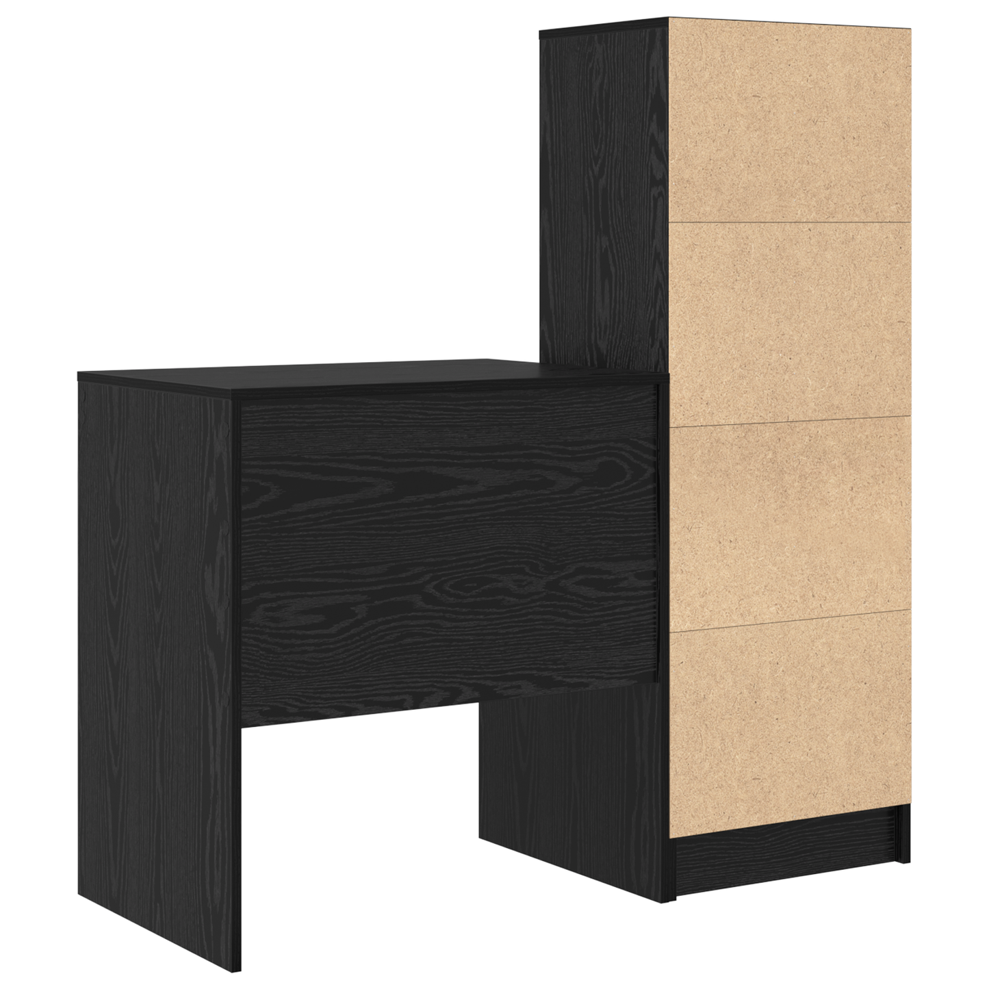 vidaXL Schreibtisch mit Schubladen 2 pcs Schwarz Eichen-Optik