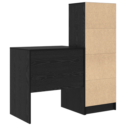 vidaXL Schreibtisch mit Schubladen 2 pcs Schwarz Eichen-Optik