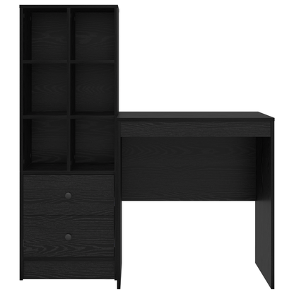 vidaXL Schreibtisch mit Schubladen 2 pcs Schwarz Eichen-Optik