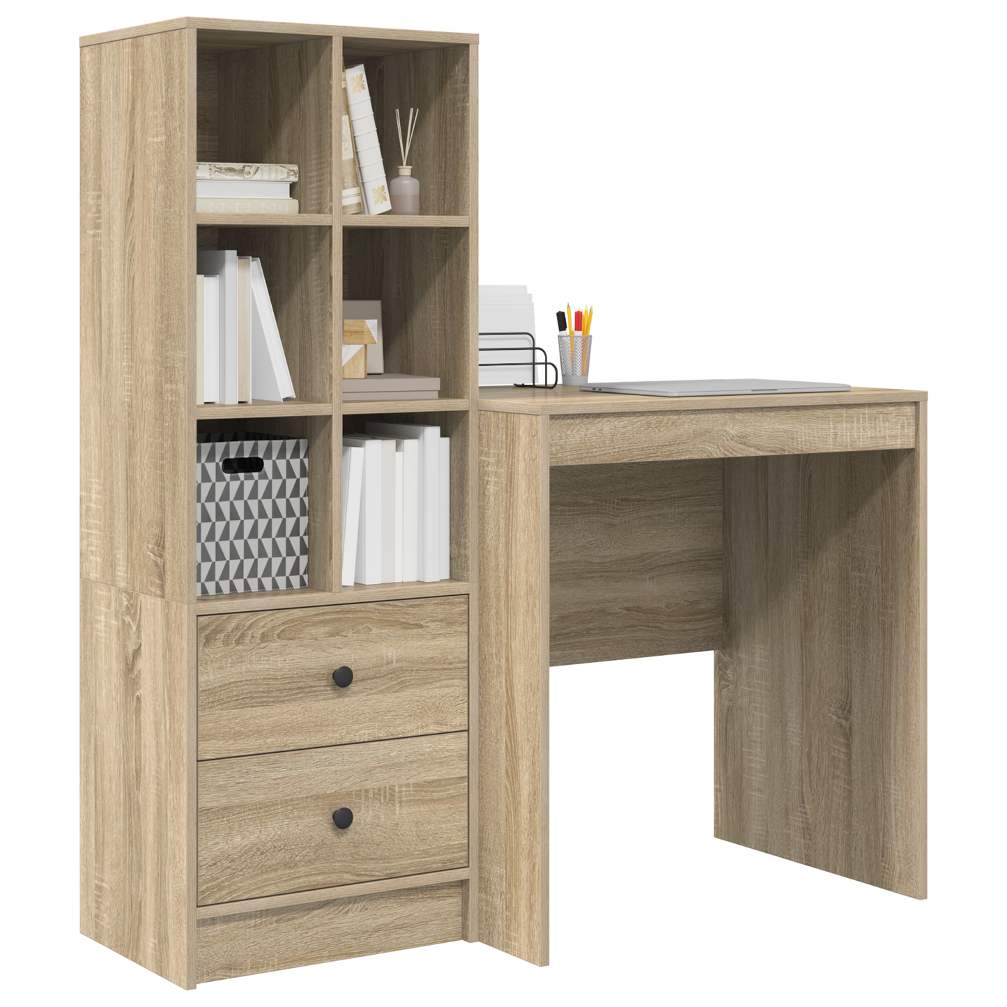 vidaXL Bureaux avec tiroirs 2 pcs Chêne Sonoma
