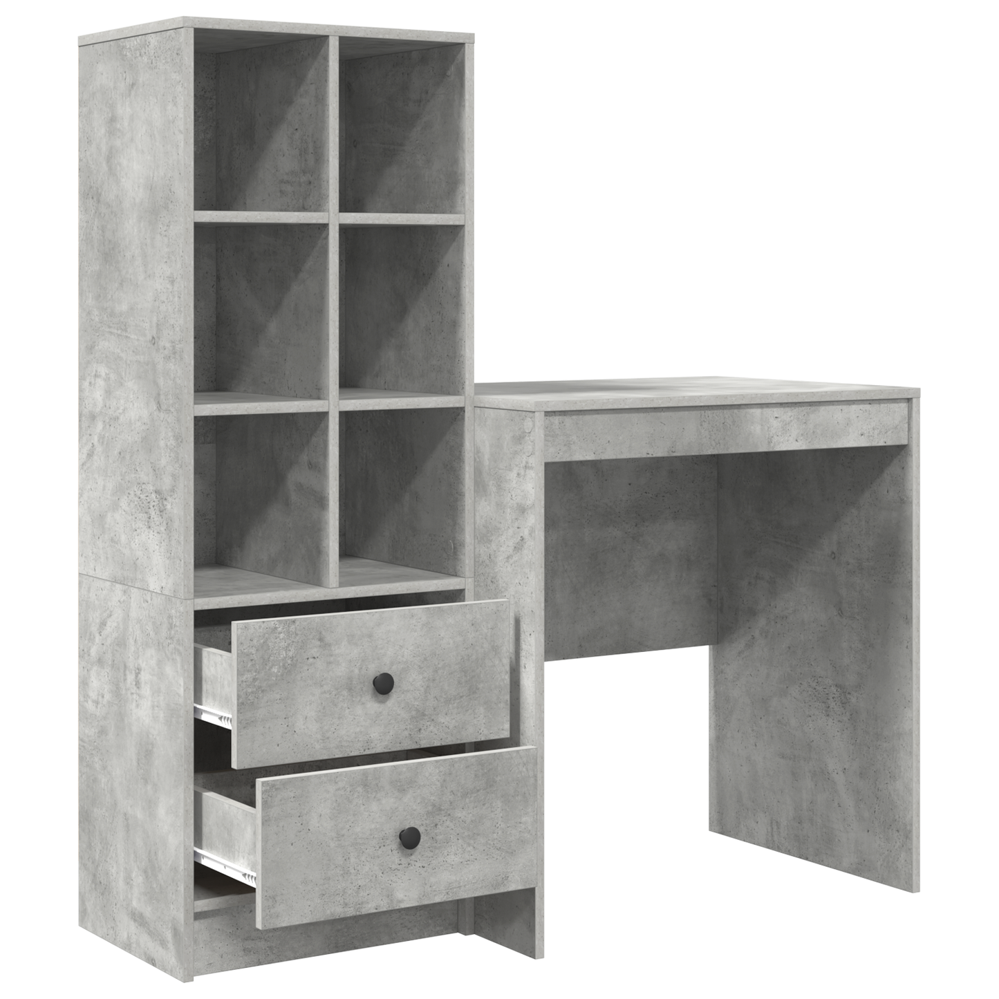 vidaXL Bureaux avec tiroirs 2 pcs Gris béton