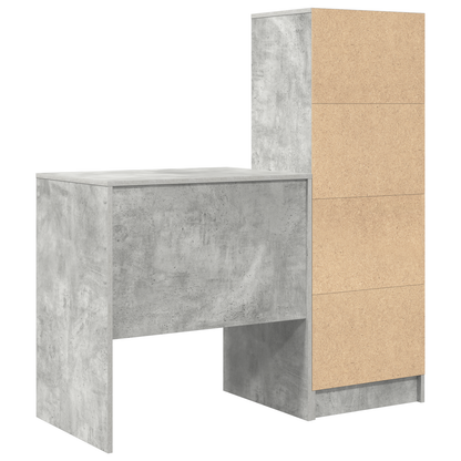 vidaXL Bureaux avec tiroirs 2 pcs Gris béton