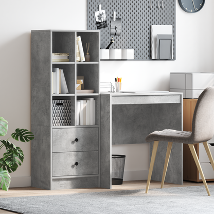 vidaXL Bureaux avec tiroirs 2 pcs Gris béton