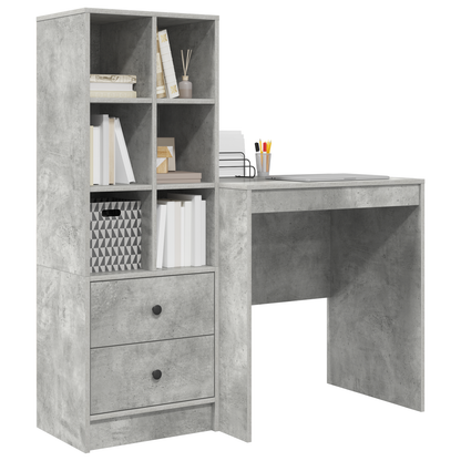 vidaXL Bureaux avec tiroirs 2 pcs Gris béton