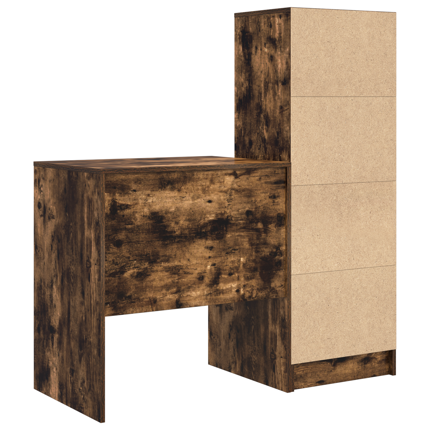 vidaXL Schreibtisch mit Schubladen 2 pcs Geräucherte Eiche