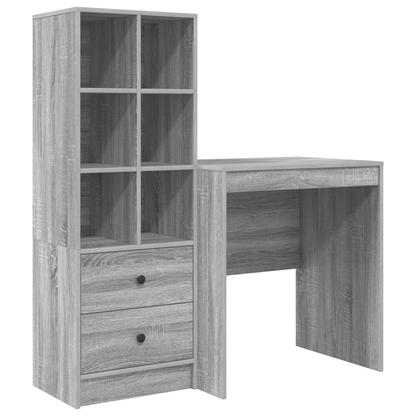 vidaXL Bureau avec tiroirs 2 pcs Sonoma gris