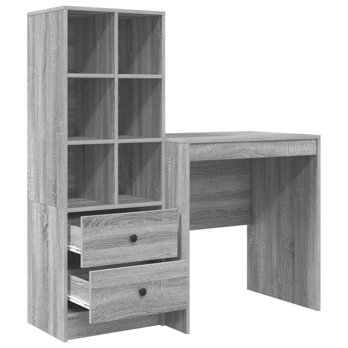 vidaXL Bureau avec tiroirs 2 pcs Sonoma gris