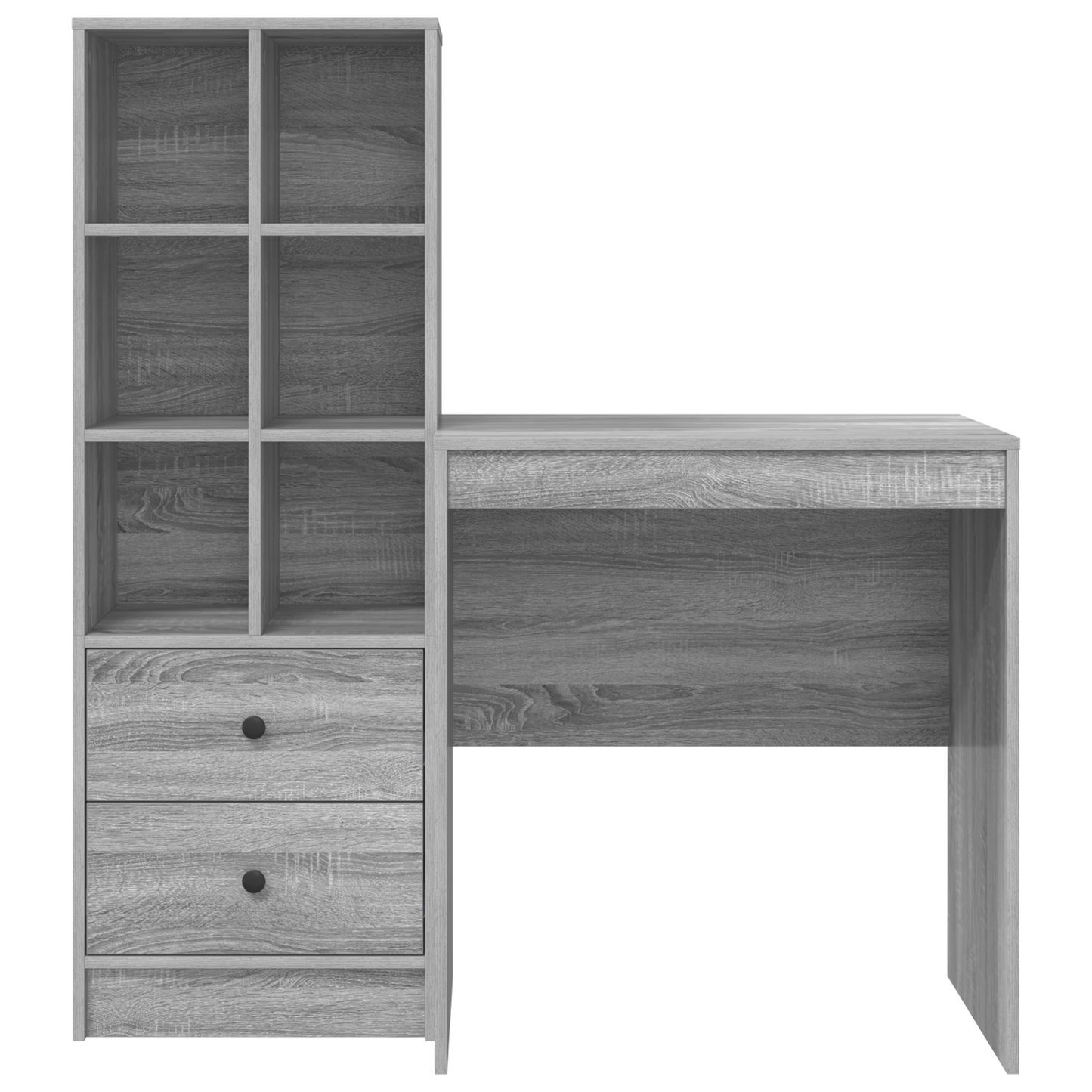 vidaXL Bureau avec tiroirs 2 pcs Sonoma gris