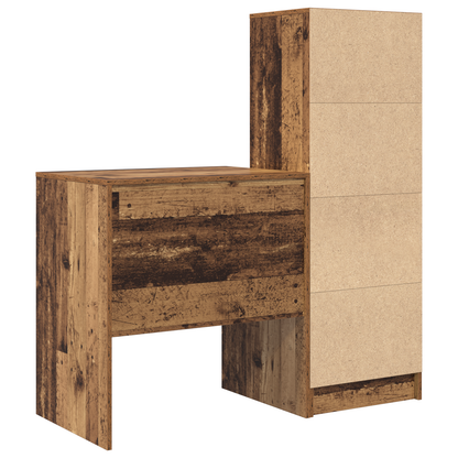 vidaXL Schreibtisch mit Schubladen 2 pcs Altholz