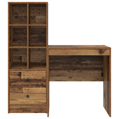 vidaXL Schreibtisch mit Schubladen 2 pcs Altholz