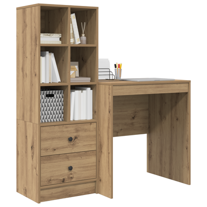 vidaXL Schreibtisch mit Schubladen 2 pcs Artisan-Eiche