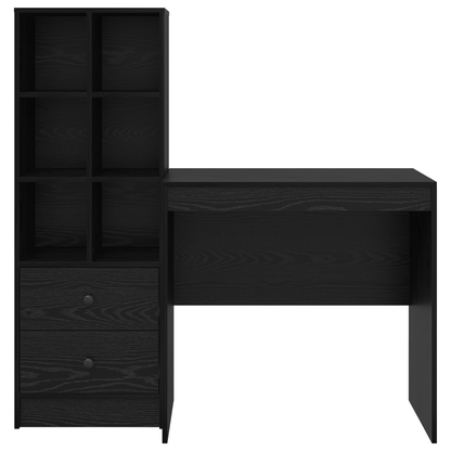 vidaXL Schreibtisch mit Schubladen 2 pcs Schwarz Eichen-Optik