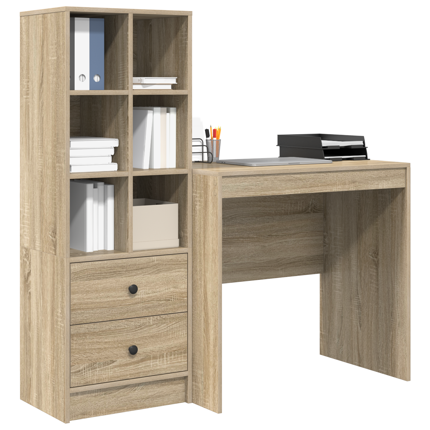 vidaXL Schreibtisch mit Schubladen 2 pcs Sonoma-Eiche