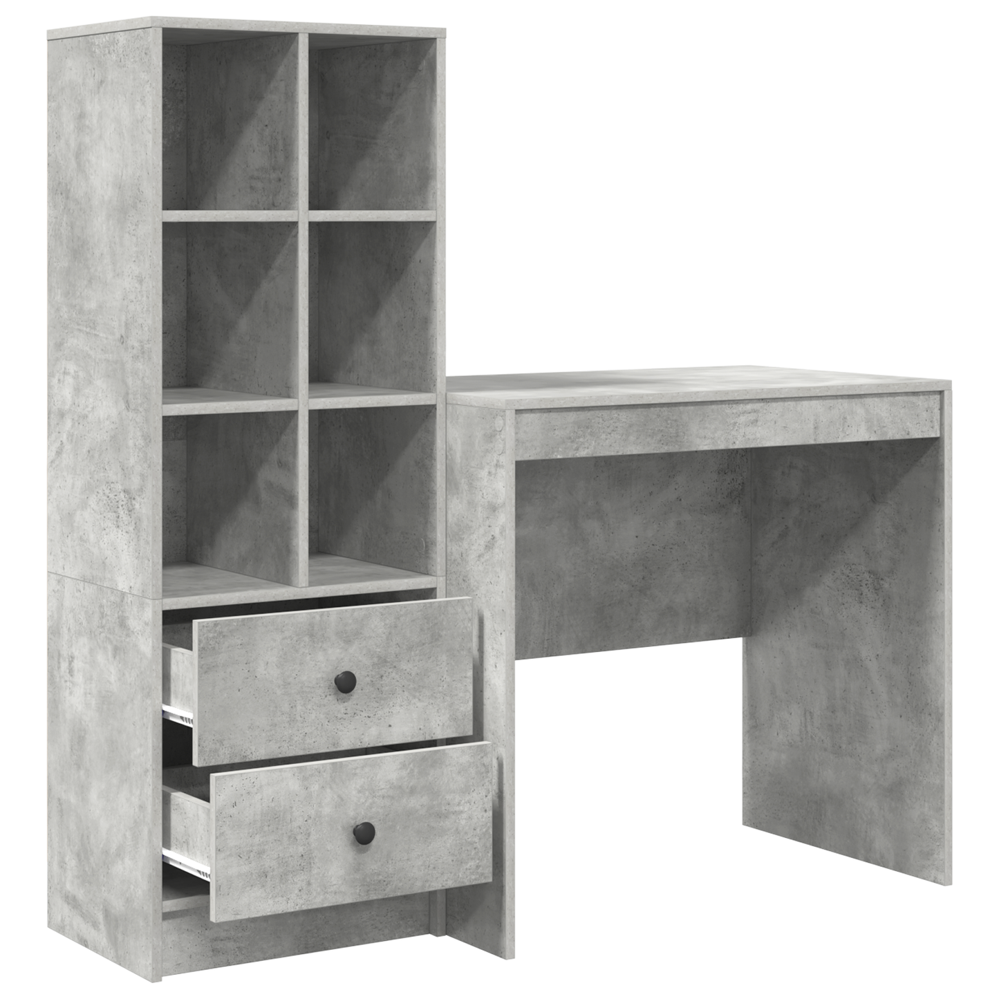 vidaXL Bureaux avec tiroirs 2 pcs Gris béton