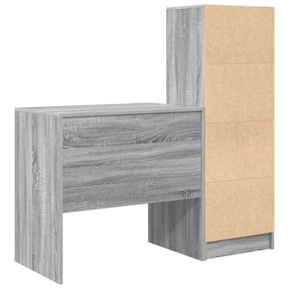 vidaXL Schreibtisch mit Schubladen 2 pcs Graues Sonoma