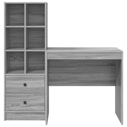 vidaXL Schreibtisch mit Schubladen 2 pcs Graues Sonoma