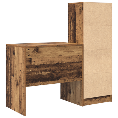 vidaXL Schreibtisch mit Schubladen 2 pcs Altholz