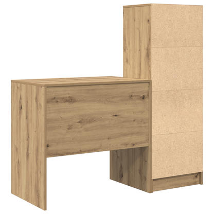 vidaXL Schreibtisch mit Schubladen 2 pcs Artisan-Eiche