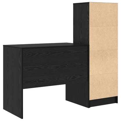 vidaXL Schreibtisch mit Schubladen 2 pcs Schwarz Eichen-Optik