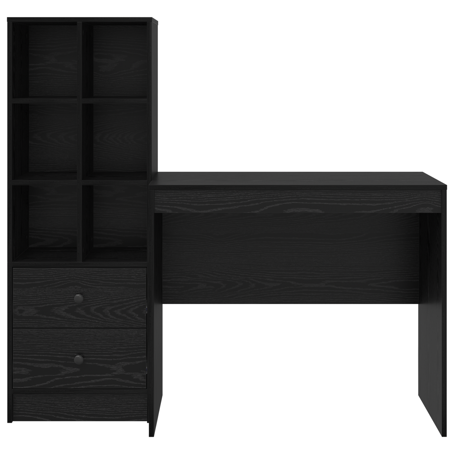vidaXL Schreibtisch mit Schubladen 2 pcs Schwarz Eichen-Optik