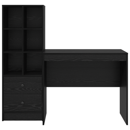 vidaXL Schreibtisch mit Schubladen 2 pcs Schwarz Eichen-Optik