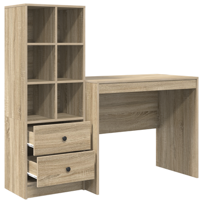 vidaXL Schreibtisch mit Schubladen 2 pcs Sonoma-Eiche