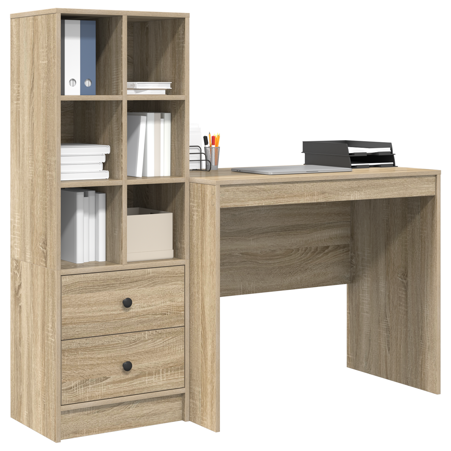 vidaXL Schreibtisch mit Schubladen 2 pcs Sonoma-Eiche