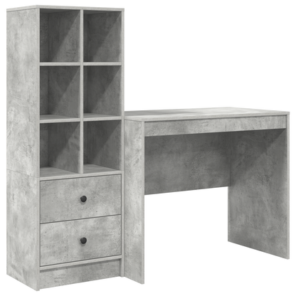 vidaXL Bureaux avec tiroirs 2 pcs Gris béton