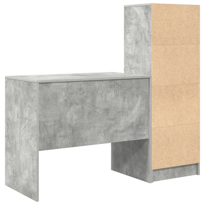 vidaXL Bureaux avec tiroirs 2 pcs Gris béton