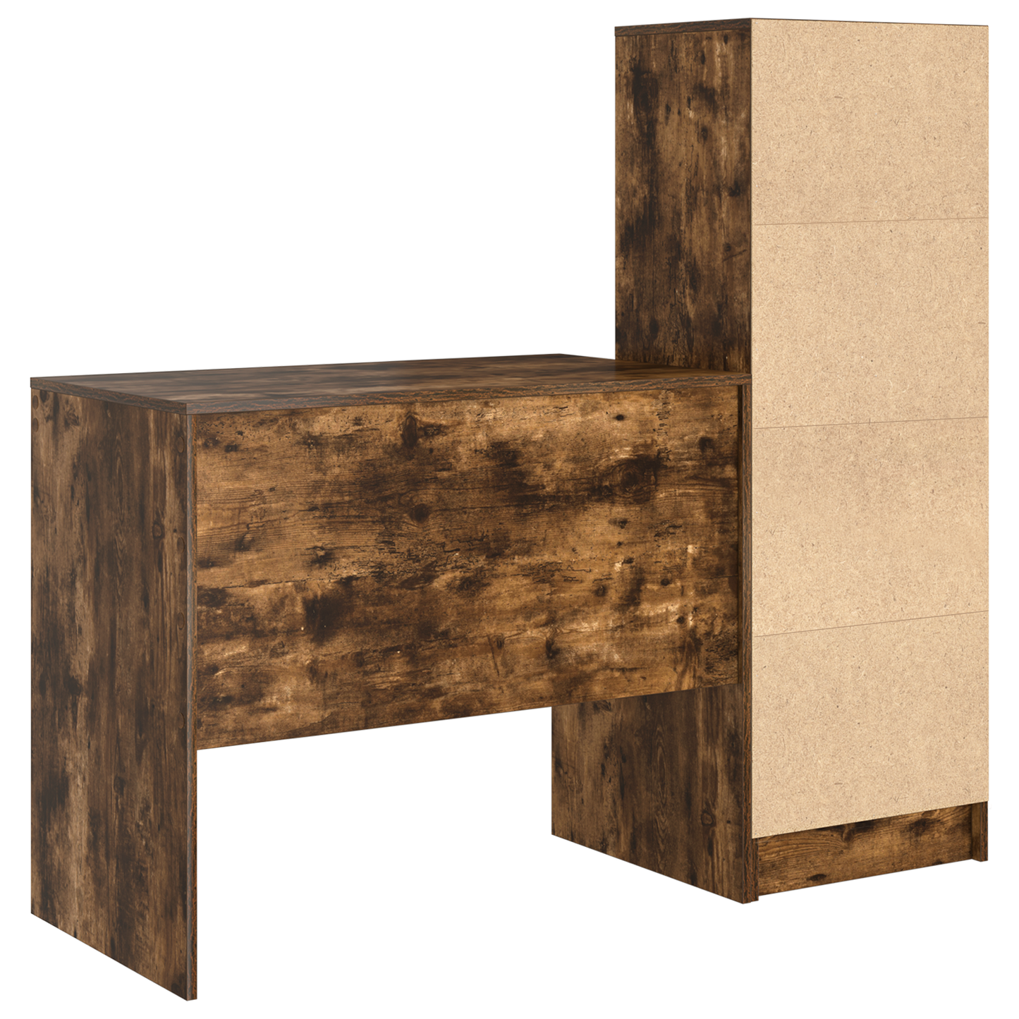 vidaXL Schreibtisch mit Schubladen 2 pcs Geräucherte Eiche