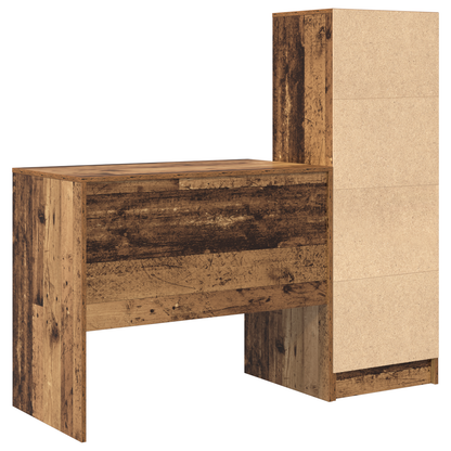 vidaXL Schreibtisch mit Schubladen 2 pcs Altholz