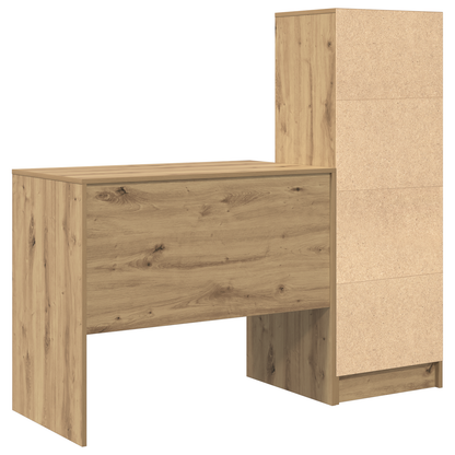 vidaXL Schreibtisch mit Schubladen 2 pcs Artisan-Eiche