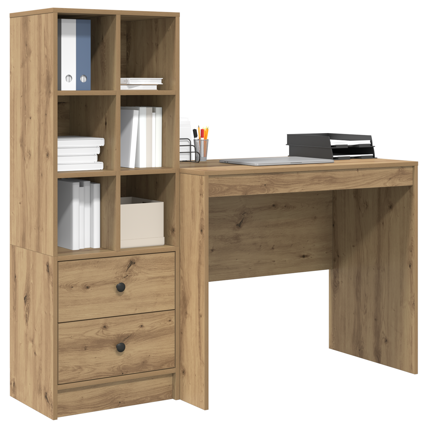 vidaXL Schreibtisch mit Schubladen 2 pcs Artisan-Eiche