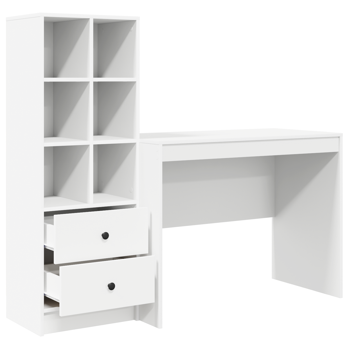 vidaXL Schreibtisch mit Schubladen 2 pcs Weiß