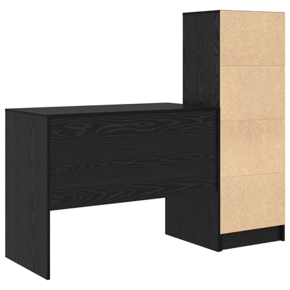 vidaXL Schreibtisch mit Schubladen 2 pcs Schwarz Eichen-Optik