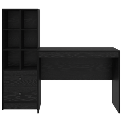vidaXL Schreibtisch mit Schubladen 2 pcs Schwarz Eichen-Optik