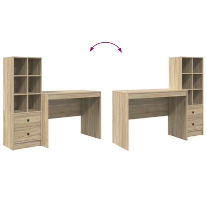 vidaXL Schreibtisch mit Schubladen 2 pcs Sonoma-Eiche