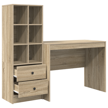 vidaXL Schreibtisch mit Schubladen 2 pcs Sonoma-Eiche