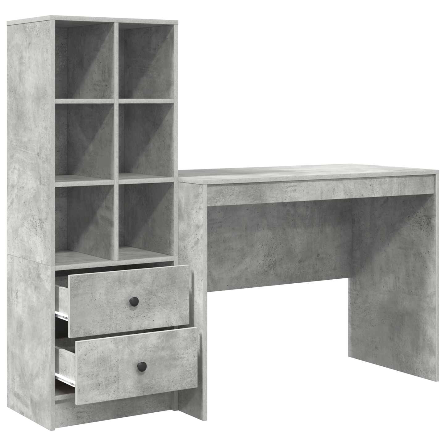 vidaXL Bureaux avec tiroirs 2 pcs Gris béton