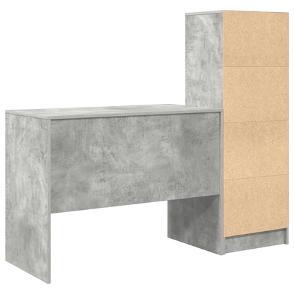 vidaXL Bureaux avec tiroirs 2 pcs Gris béton