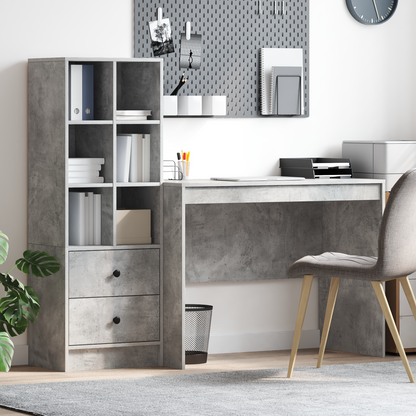 vidaXL Bureaux avec tiroirs 2 pcs Gris béton