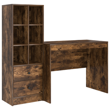 vidaXL Bureau avec tiroirs 2 pcs Chêne fumé