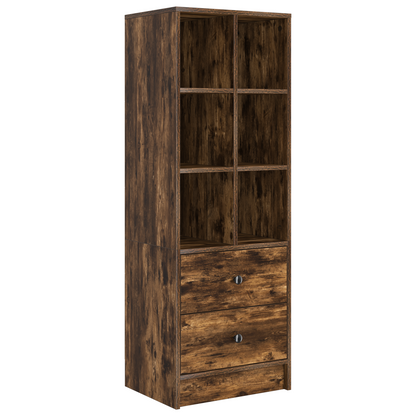 vidaXL Bureau avec tiroirs 2 pcs Chêne fumé