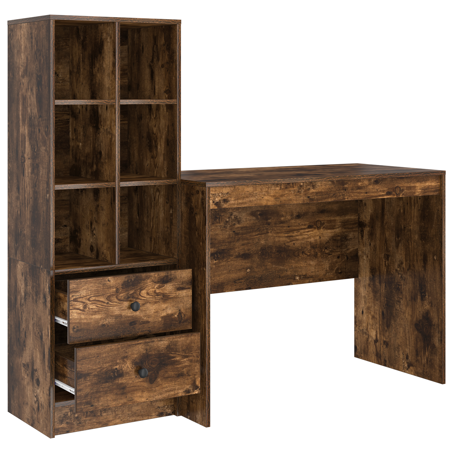 vidaXL Bureau avec tiroirs 2 pcs Chêne fumé