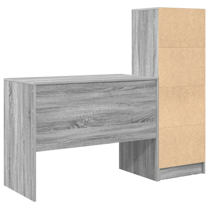 vidaXL Schreibtisch mit Schubladen 2 pcs Graues Sonoma
