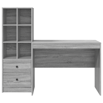 vidaXL Schreibtisch mit Schubladen 2 pcs Graues Sonoma
