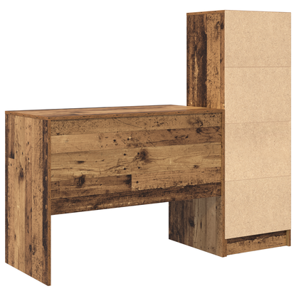 vidaXL Schreibtisch mit Schubladen 2 pcs Altholz