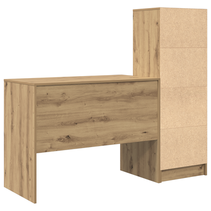 vidaXL Schreibtisch mit Schubladen 2 pcs Artisan-Eiche